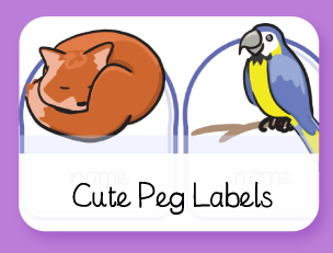 Cute Animal Peg Labels